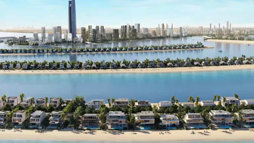 Palm Jebel Ali Frond B luxury villa exterior with Arabian Gulf views