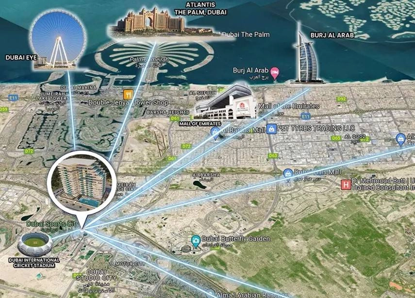 Samana Boulevard Heights studio apartment with private pool balcony Dubai