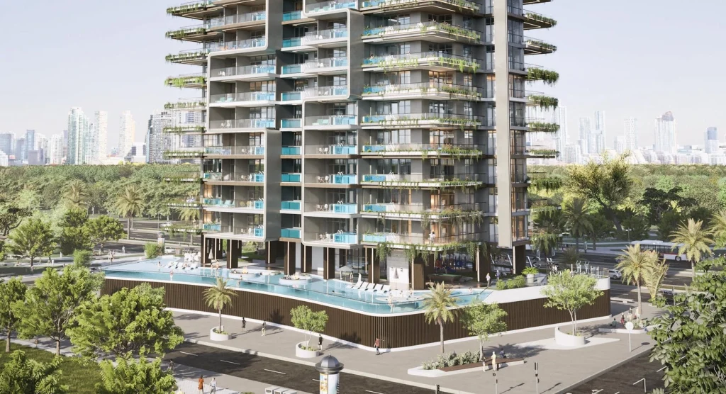 'Samana Boulevard Heights studio apartment with private pool balcony Dubai